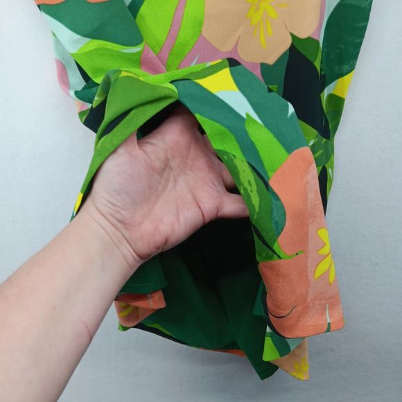 NWOT Eliane Rose Womens Tropical Summer Print Tunic Tank SZ S Side Slits Lined - Picture 10 of 16